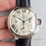 Swiss Replica Cartier Chronograph White Dial Watch 44mm